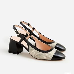 J.Crew Layne cap toe heels in Spanish leather